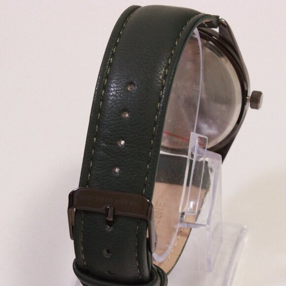 Geoffrey Beene Men's Dress Watch Diamond At 12 Emerald Green Leather 42mm - Picture 11 of 14